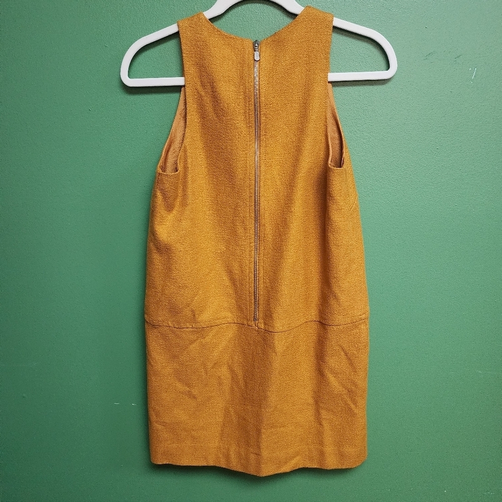 Maeve Anthropologie Mustard Shift Dress Size 2 Gold Zipper Back - Picture 3 of 3